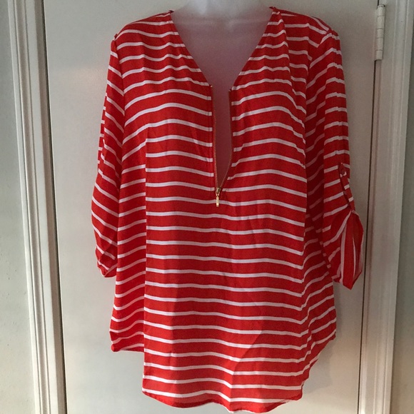 Chico's Candy Striped Blouse - Picture 3 of 6